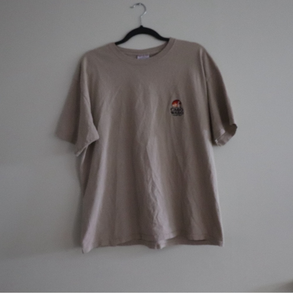 Men's Casual Tan Graphic Tee